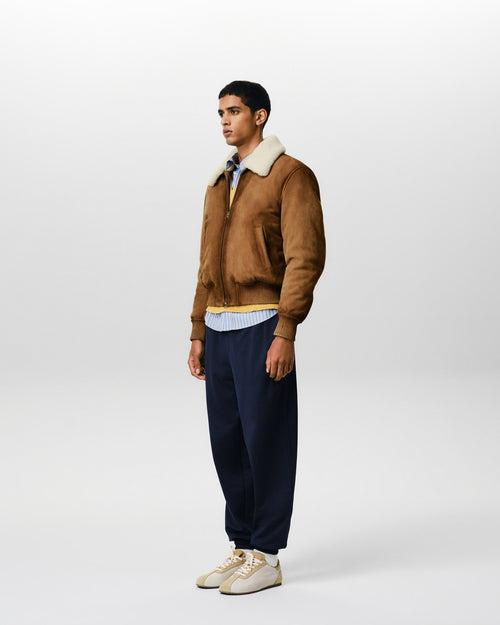 Veste zipée marron en cuir de chèvre - Homme - 6 - AMI Paris - Ami Paris