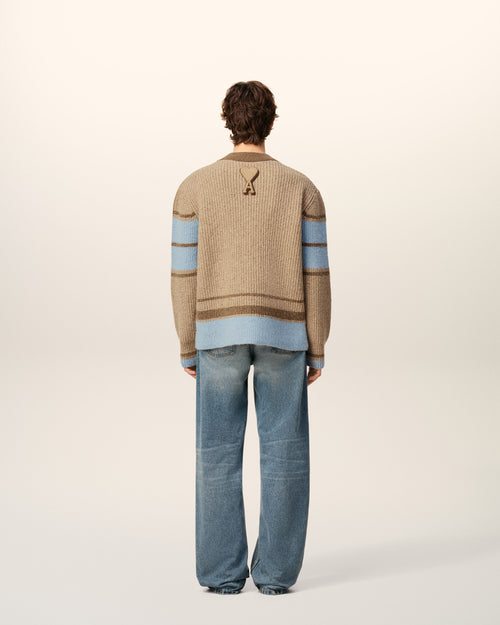 Brown Wool College Cardigan - 5 - Ami Paris