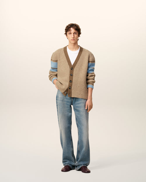 Brown Wool College Cardigan - 2 - Ami Paris