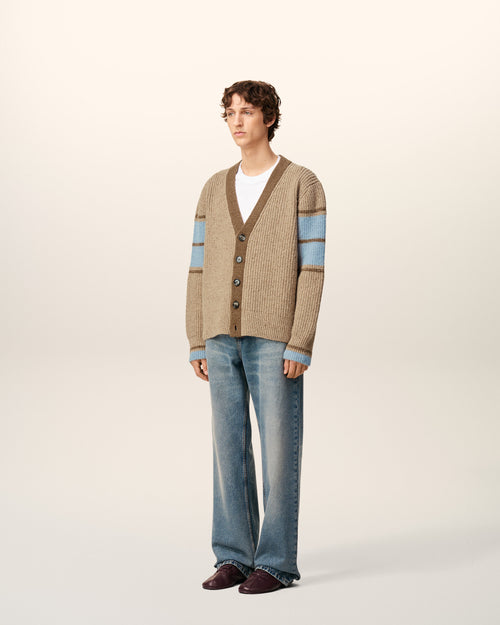 Brown Wool College Cardigan - 6 - Ami Paris