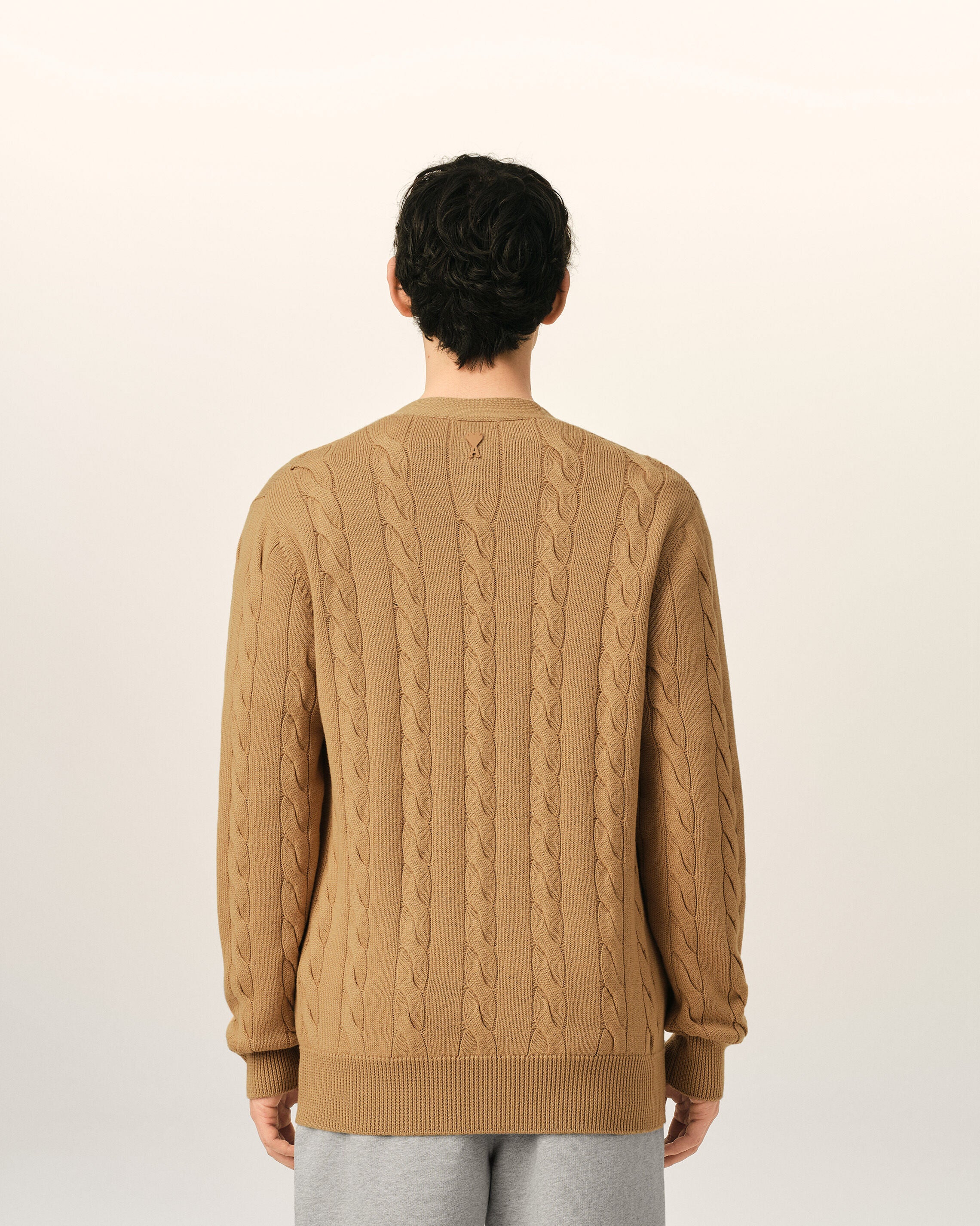 Brown Wool And Cotton Cable Stitch Cardigan - 5