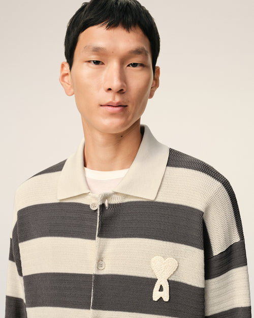 Cardigan Blanc Et Marron Ami De Coeur en Coton - Homme - 4 - AMI Paris - Ami Paris