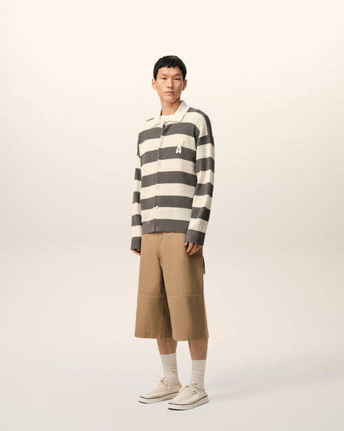 Cardigan Blanc Et Marron Ami De Coeur en Coton - Homme - 6 - AMI Paris - Ami Paris