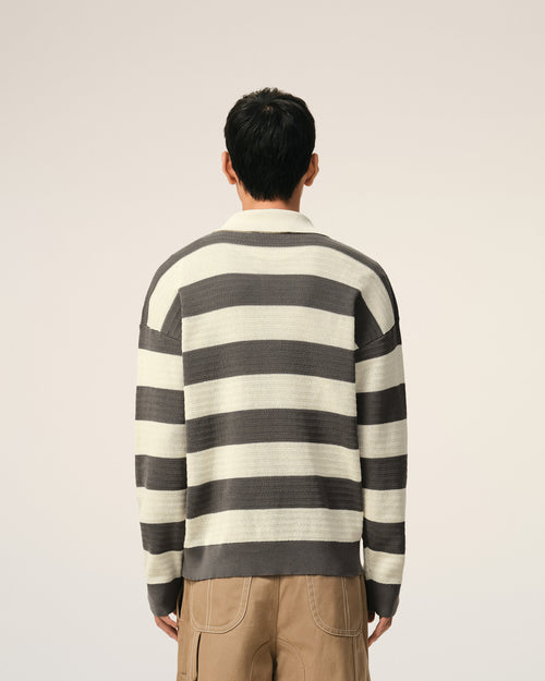 White And Brown Cotton Ami De Coeur Cardigan - Man - 5 - AMI Paris - Ami Paris