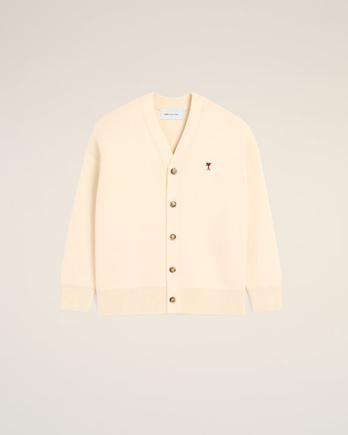 Cardigan blanc en coton et laine Ami de Coeur flèche - Homme - 1 - AMI Paris - Ami Paris