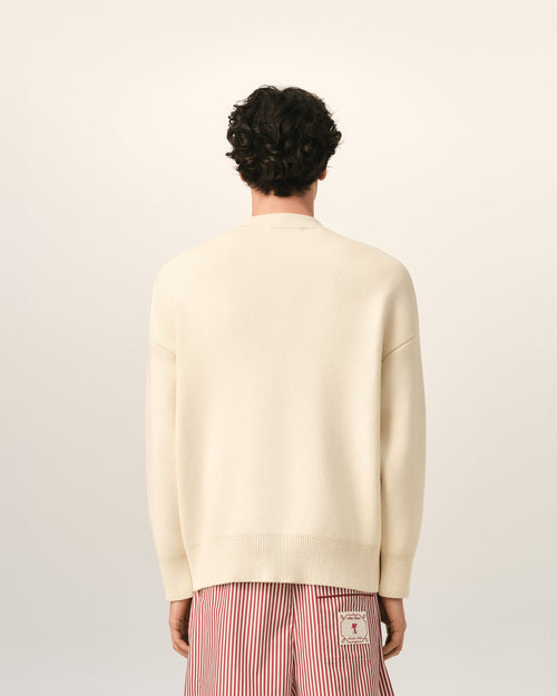 Cardigan blanc en coton et laine Ami de Coeur flèche - Homme - 5 - AMI Paris - Ami Paris
