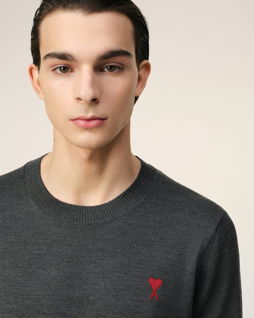 Red Ami de Coeur Crew Neck Sweater - 4 - Ami Paris