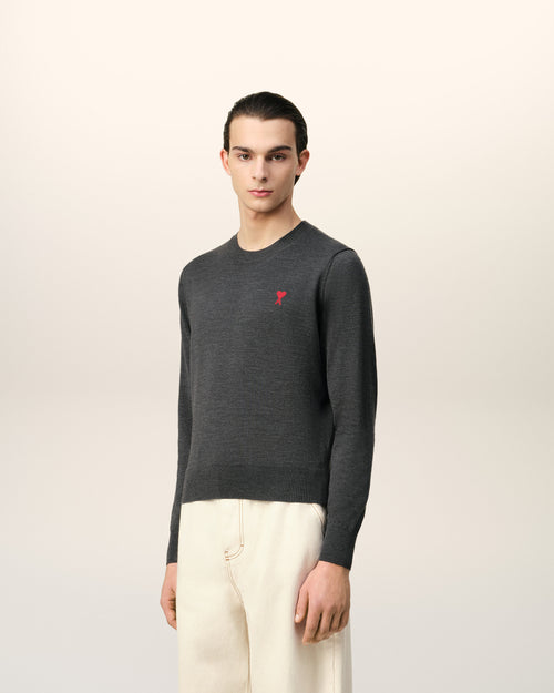 Red Ami de Coeur Crew Neck Sweater - 6 - Ami Paris