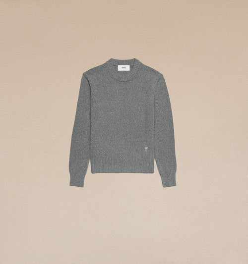 Pull Col Rond Avec Broderie Ami de Coeur ton-sur-ton - Homme - 1 - AMI Paris - Ami Paris