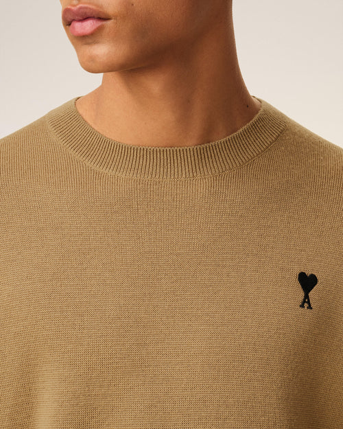 Brown Wool Ami De Coeur Crewneck Sweater - 4 - Ami Paris