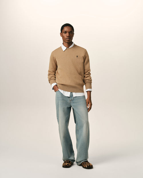 Pull marron en laine Ami de Coeur - Homme - 3 - AMI Paris - Ami Paris