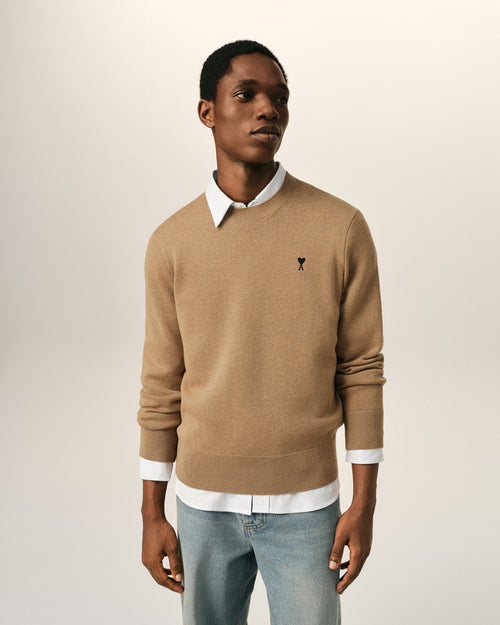 Pull marron en laine Ami de Coeur - Homme - 2 - AMI Paris - Ami Paris