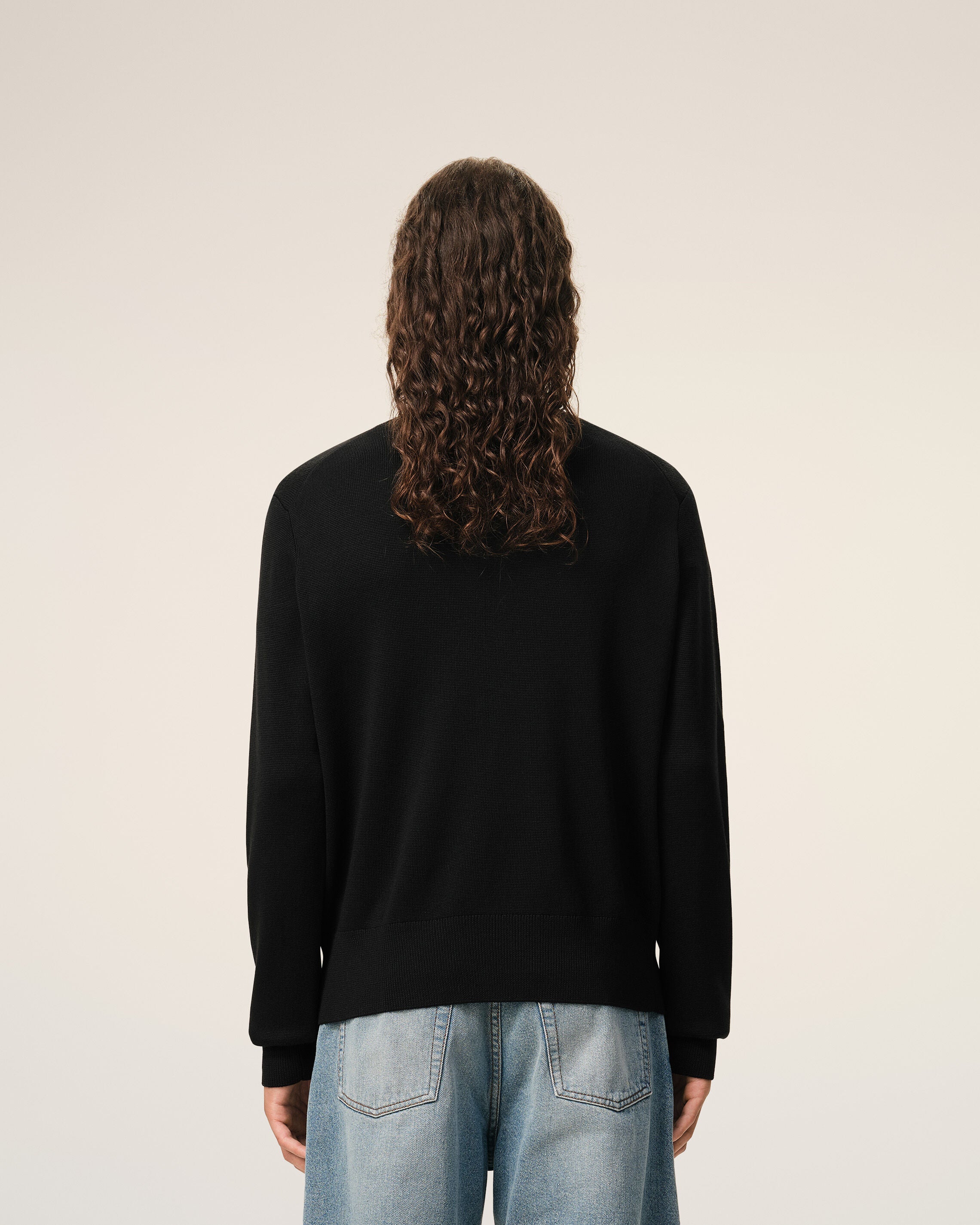Ami Paris  AMI DE COEUR クルーネック セーター XS OFF WHITE/ RED White Wool Ami De Coeur Crewneck Sweater | AMI PARIS