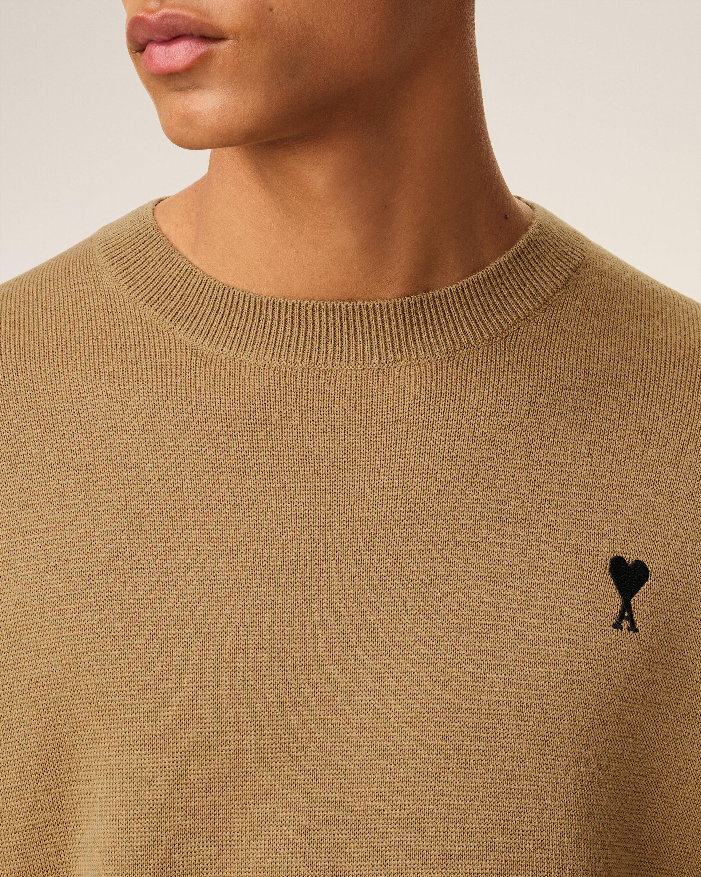 ブラウン ウール Ami De Coeur クルーネック セーター キャメル