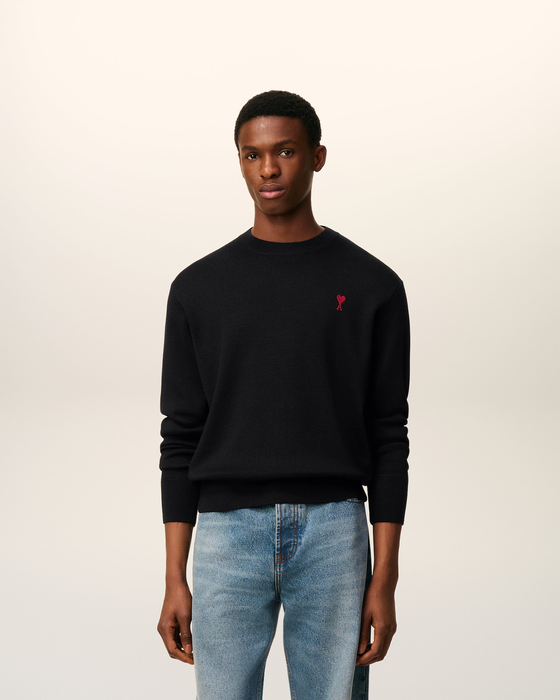 お値下げ❗️ami ブラック クルーネックセーター ブラック ウール Ami De Coeur クルーネック セーター ブラック