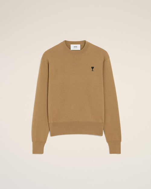 Brown Wool Ami De Coeur Crewneck Sweater - 2 - Ami Paris