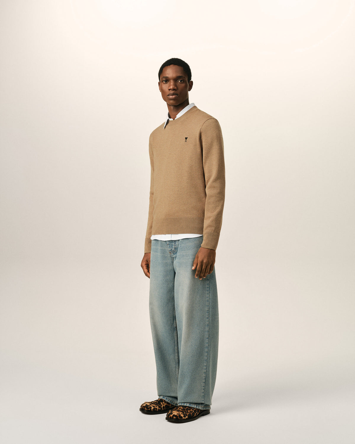 Pull marron en laine Ami de Coeur - 6