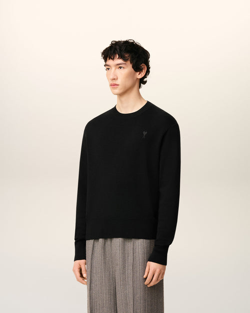 Black Wool Ami De Coeur Crewneck Sweater - 5 - Ami Paris