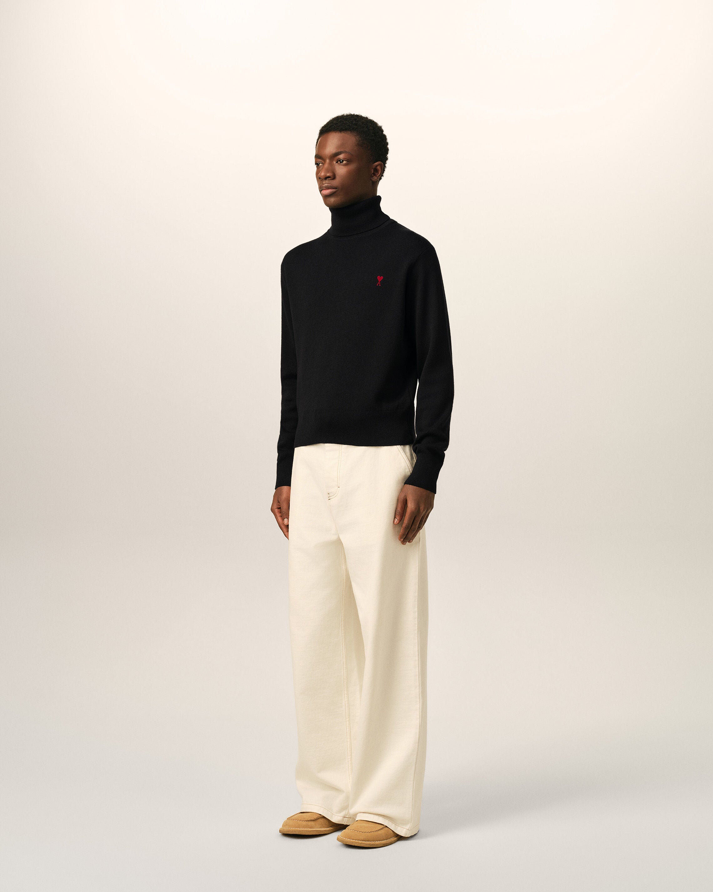 Black Wool Ami De Coeur Turtle Neck Sweater - 6