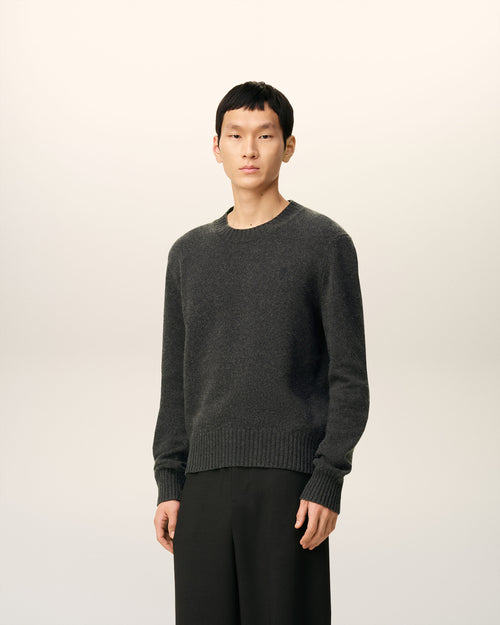 Pull Noir Col Rond Ami De Coeur En Cachemire - 6 - Ami Paris