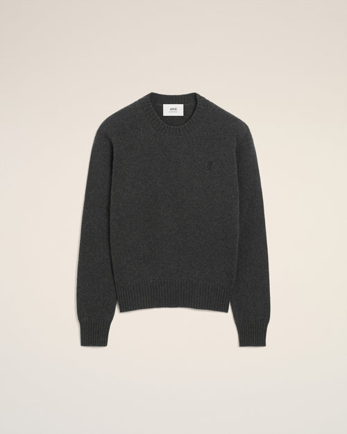 Pull Noir Col Rond Ami De Coeur En Cachemire - 2 - Ami Paris