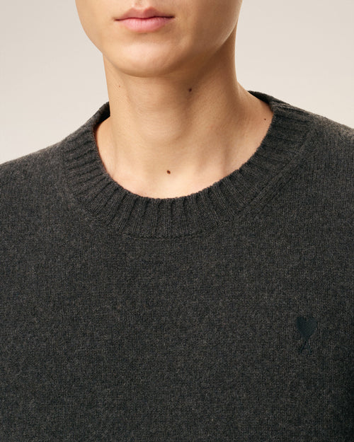 Black Cashmere Ami De Coeur Crewneck Sweater - 4 - Ami Paris