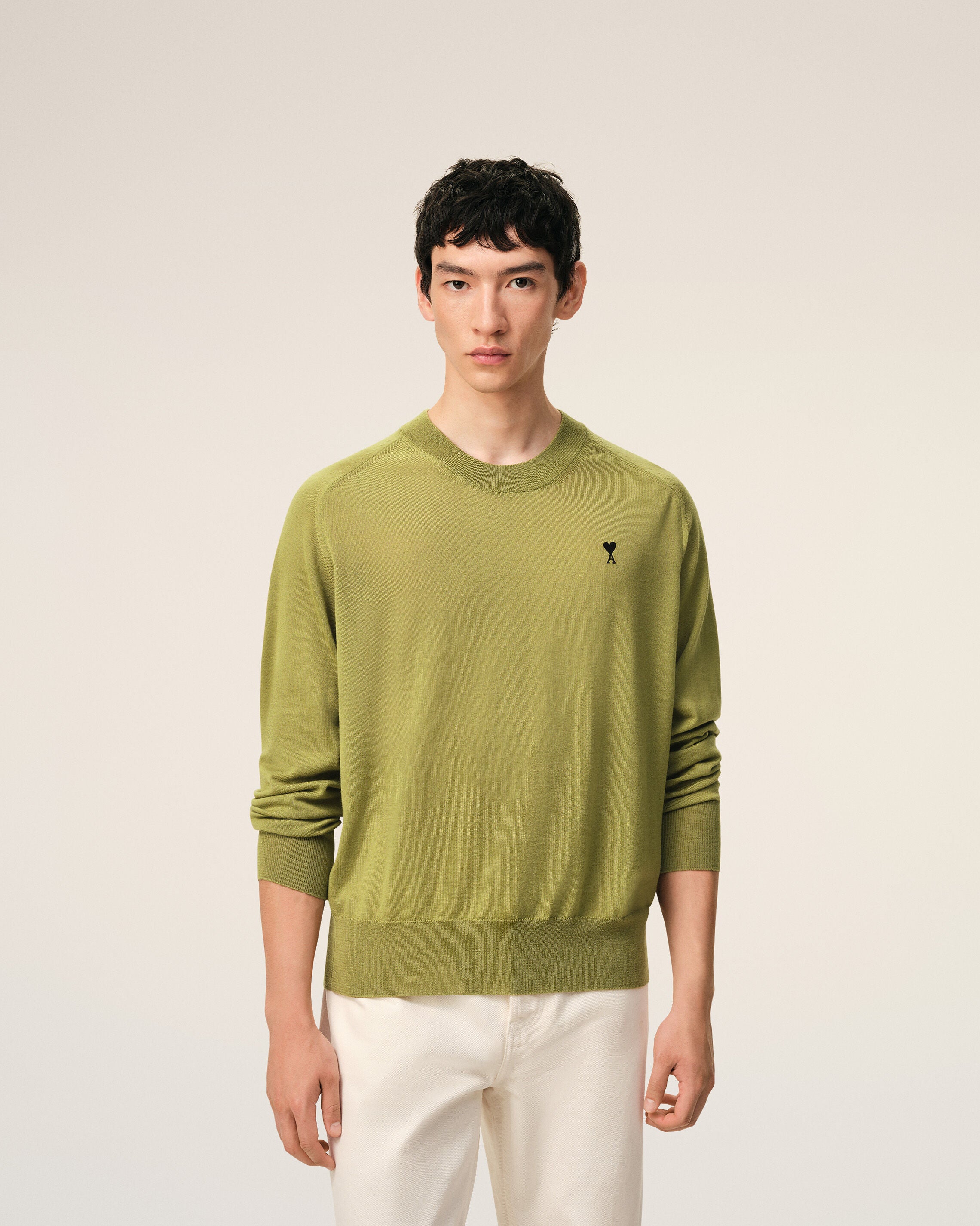 Maglione Ami De Coeur girocollo in lana verde - 3