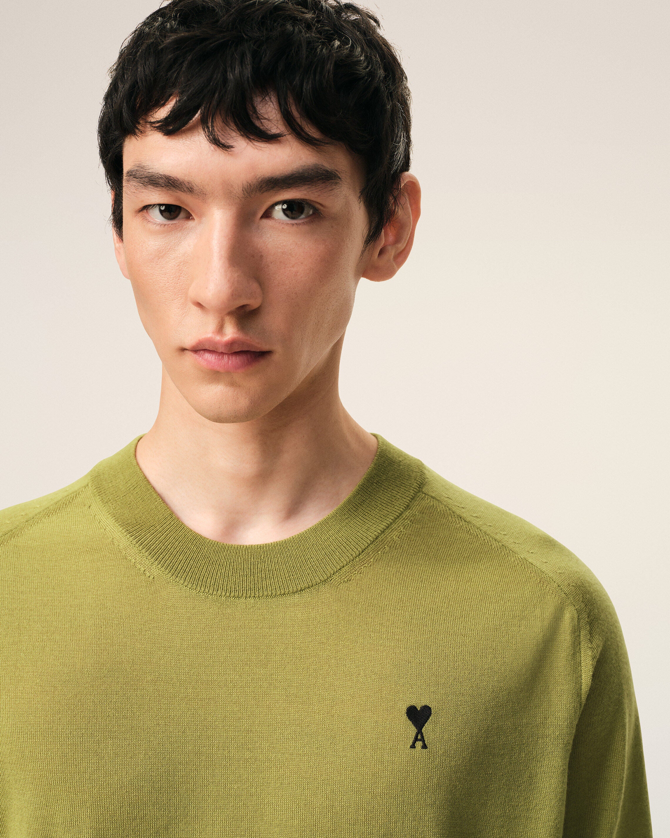Maglione Ami De Coeur girocollo in lana verde - 4