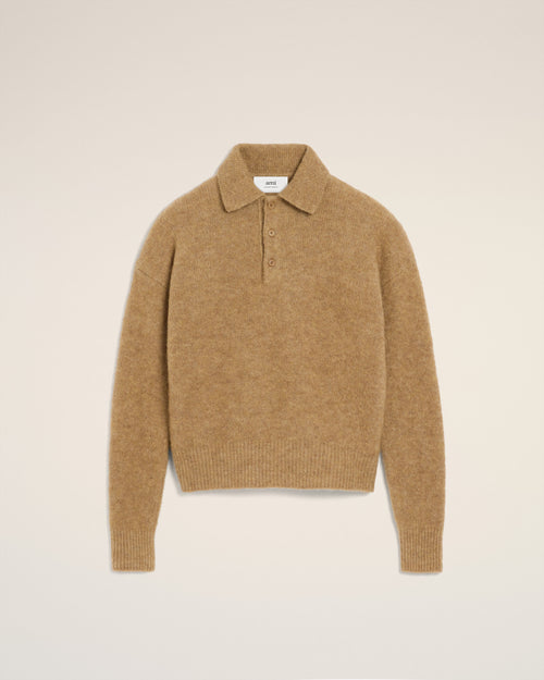 Brown Alpaca Ami Long Sleeves Polo - 2 - Ami Paris