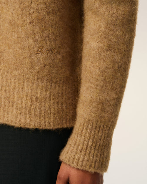 Brown Alpaca Ami Long Sleeves Polo - 4 - Ami Paris