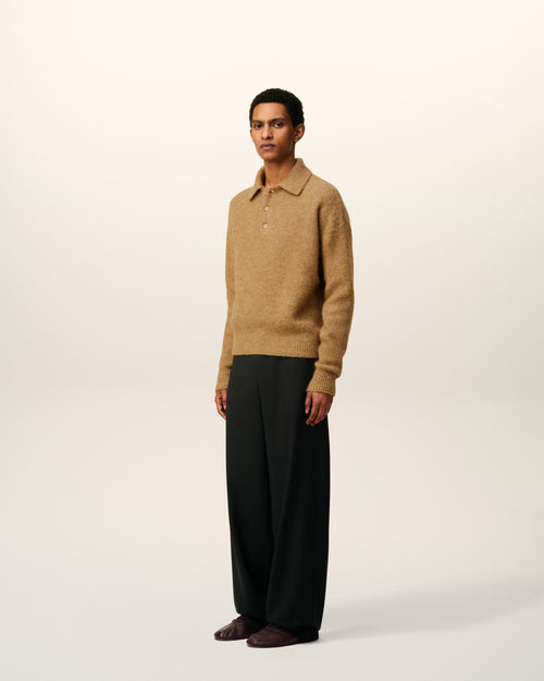 Brown Alpaca Ami Long Sleeves Polo - 6 - Ami Paris