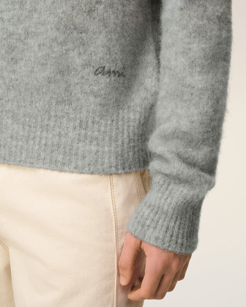 Grey Alpaca Ami Long Sleeves Polo - 4 - Ami Paris