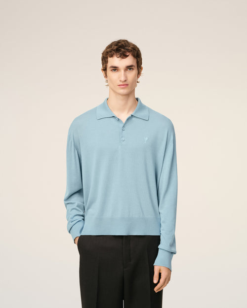 Polo Ami de Cœur de lana azul - 3 - Ami Paris