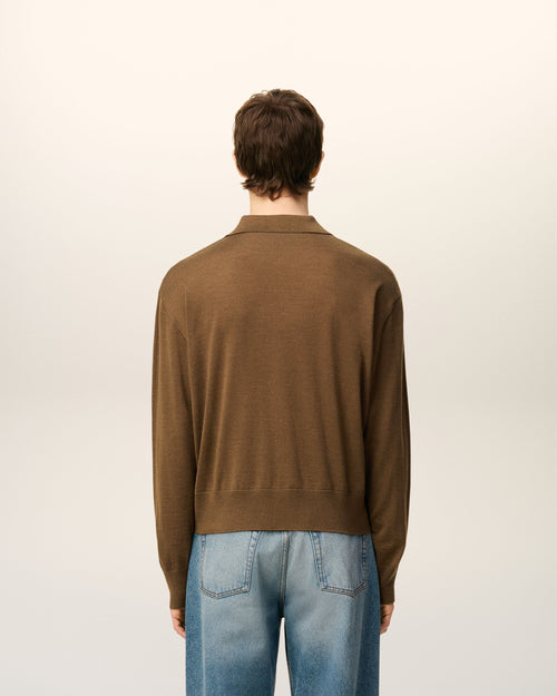 Polo Marron Ami De Coeur En Laine - 5 - Ami Paris