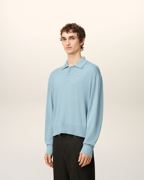 Polo Ami de Cœur de lana azul - 6 - Ami Paris