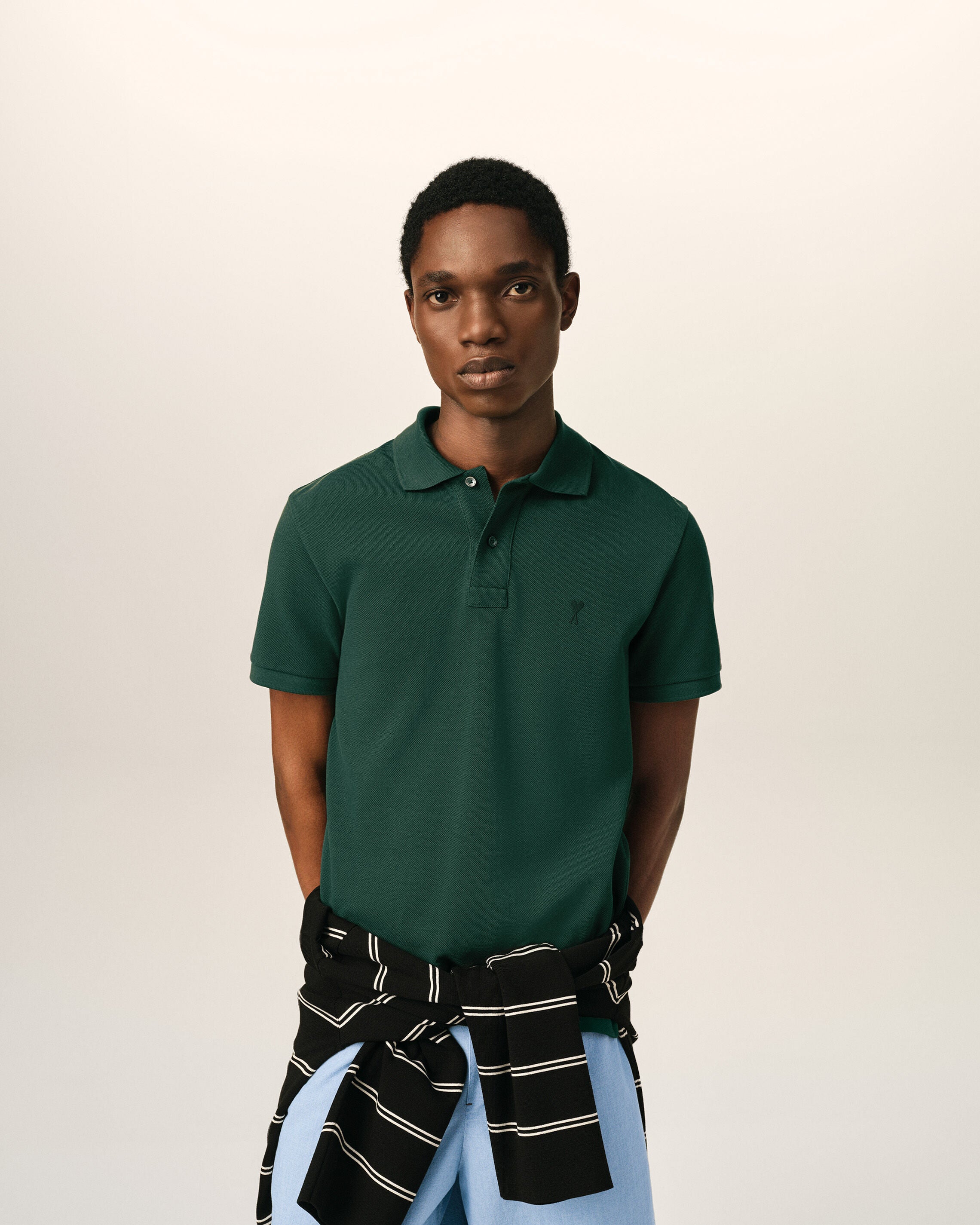 Green cotton polo with Ami de Coeur - 2