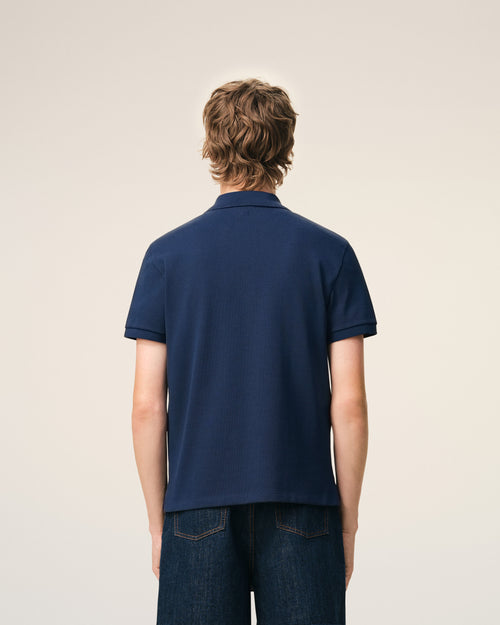 Blue Cotton Short Sleeves Ami De Coeur Polo Shirt - Man - 5 - AMI Paris - Ami Paris