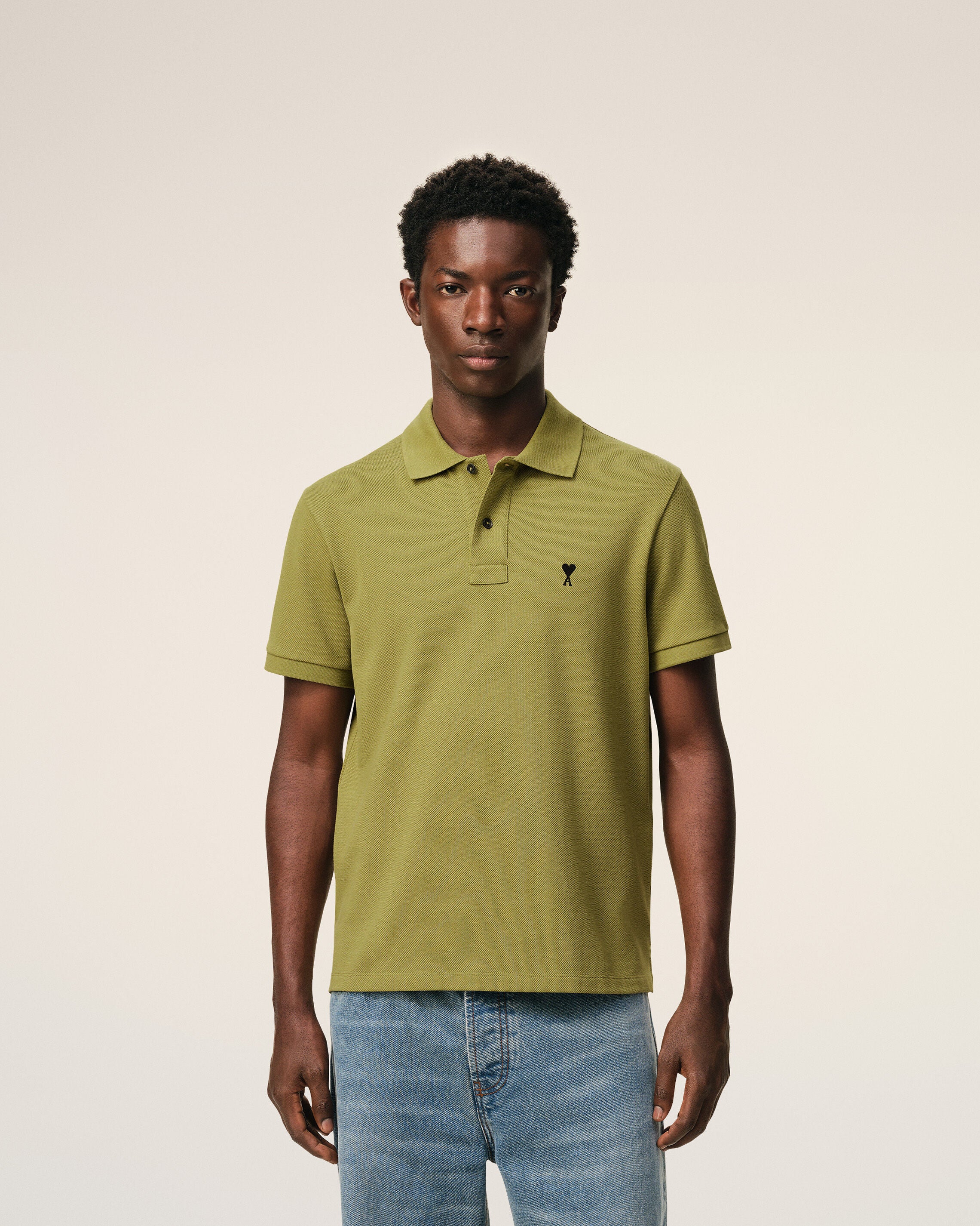 Green Cotton Short Sleeves Ami De Coeur Polo Shirt - 3