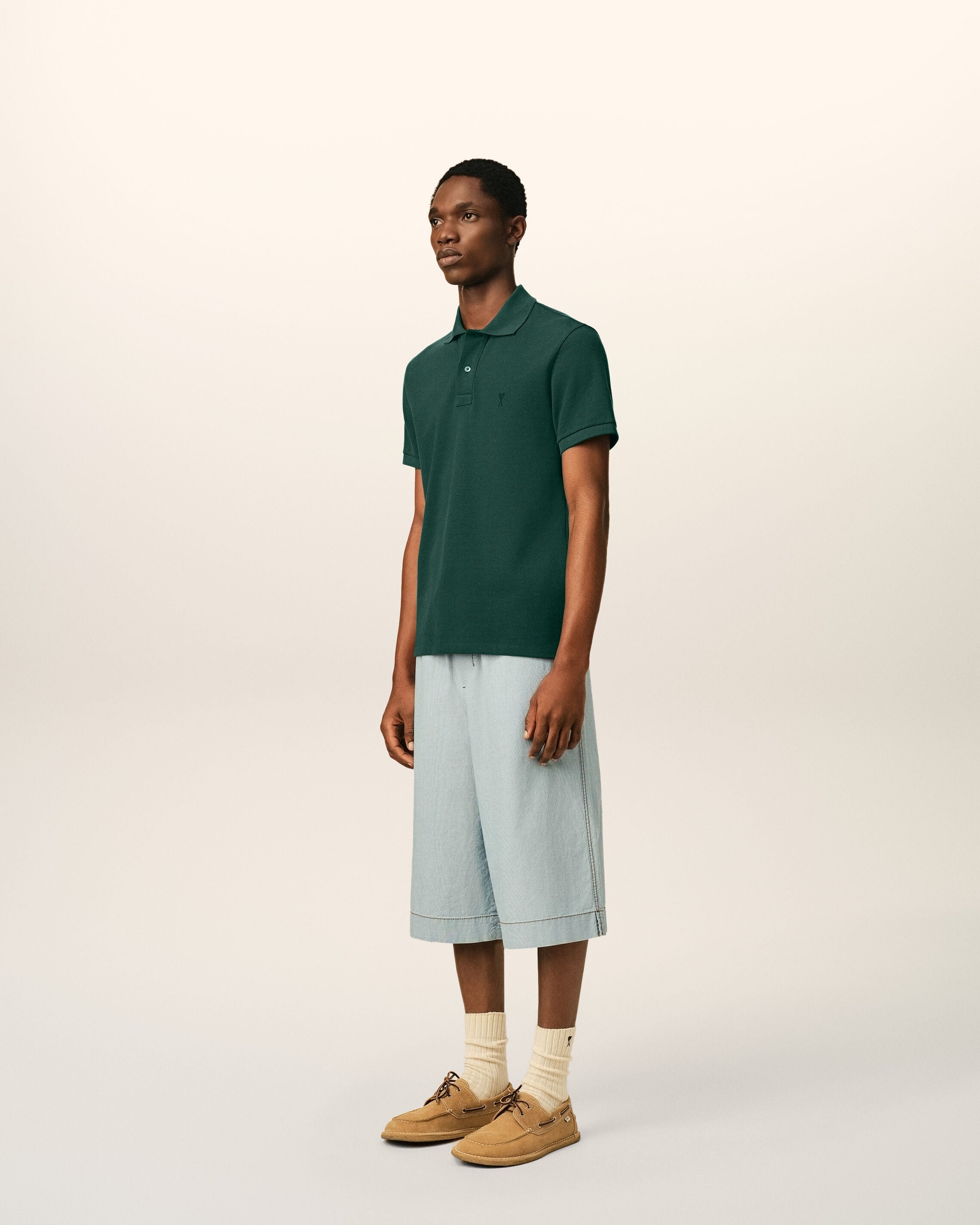 Green cotton polo with Ami de Coeur - 6