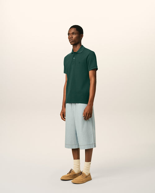 Green cotton polo with Ami de Coeur - Man - 6 - AMI Paris - Ami Paris