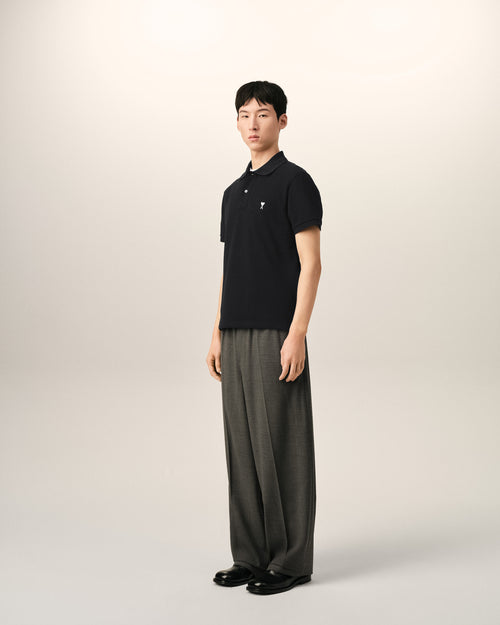 Polo de manga corta Ami de Cœur de algodón negro - Hombre - 6 - AMI Paris - Ami Paris
