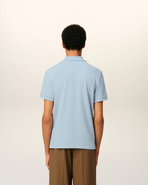 Blue Cotton Contrasted Ami De Coeur Polo Shirt - 5 - Ami Paris
