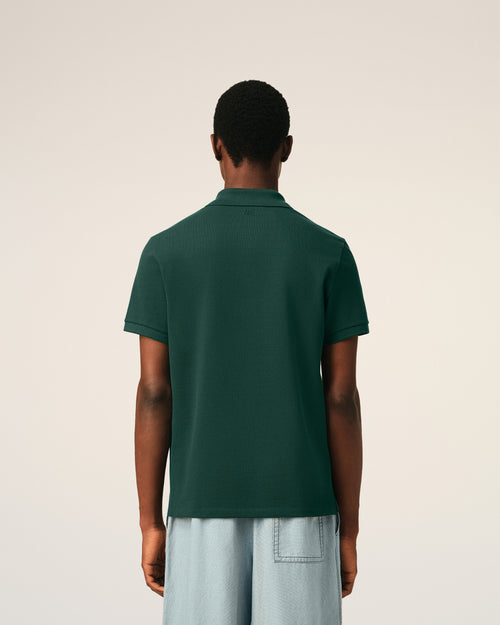 Green cotton polo with Ami de Coeur - Man - 5 - AMI Paris - Ami Paris