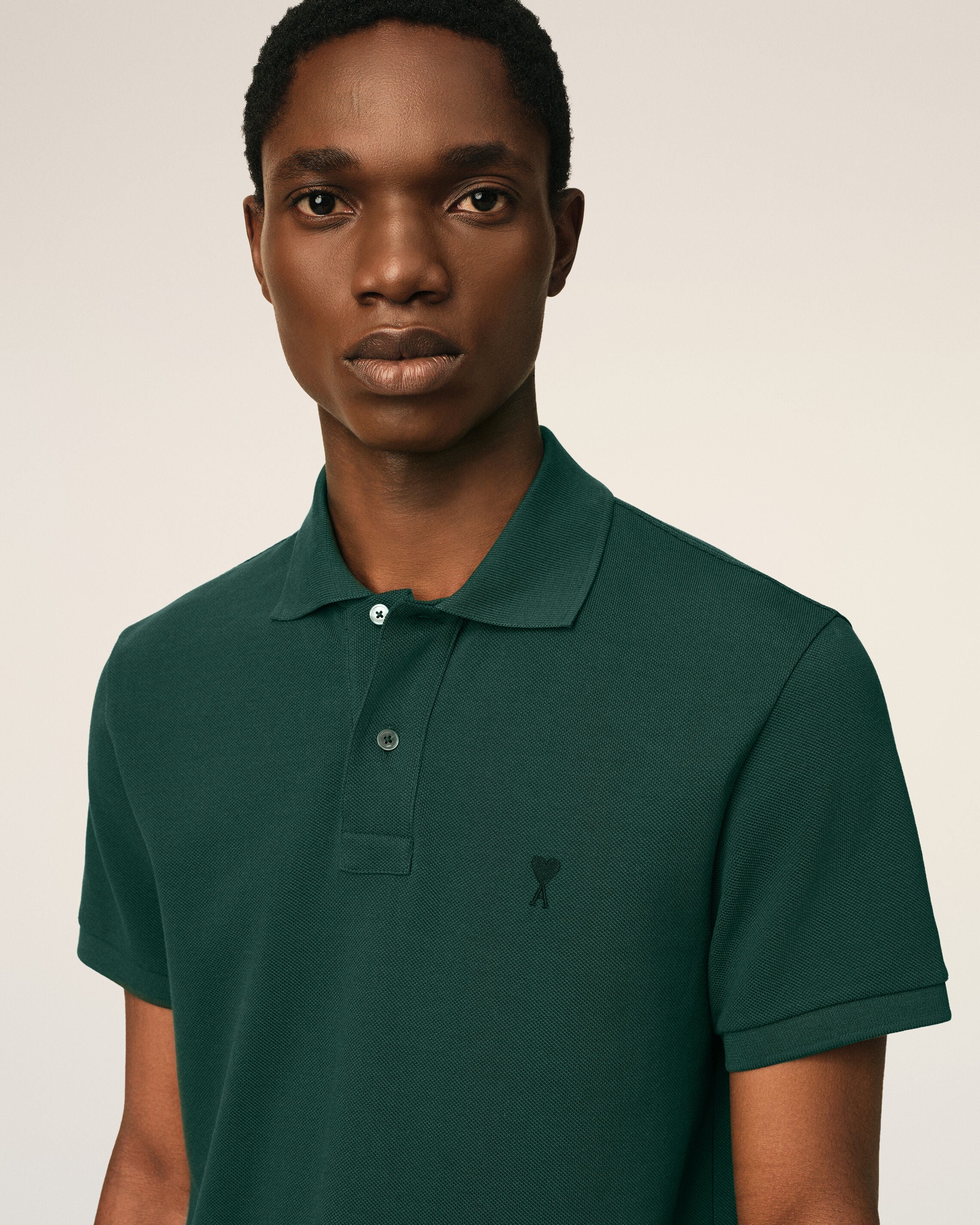 Green cotton polo with Ami de Coeur - 4