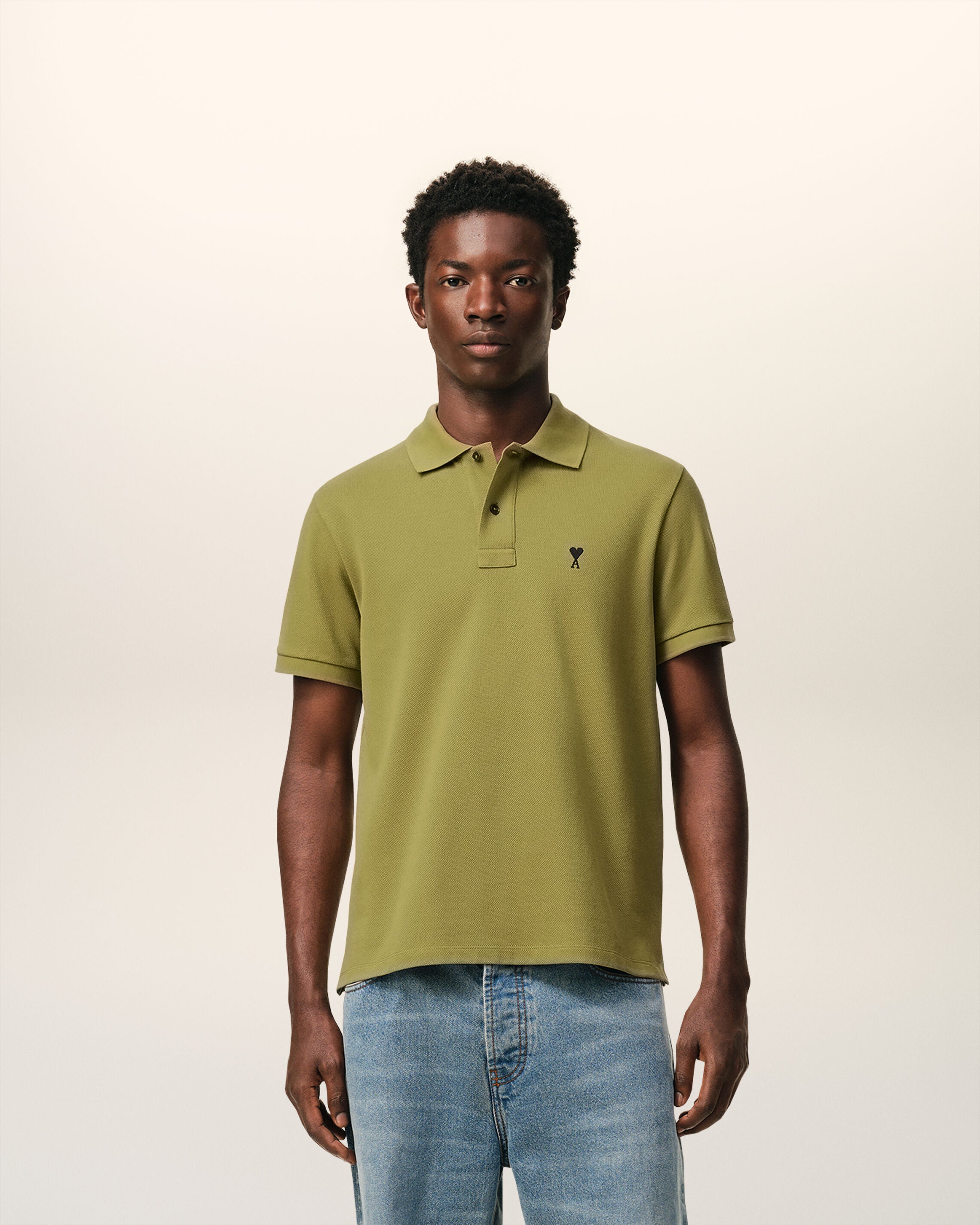 Green Cotton Short Sleeves Ami De Coeur Polo Shirt - 2