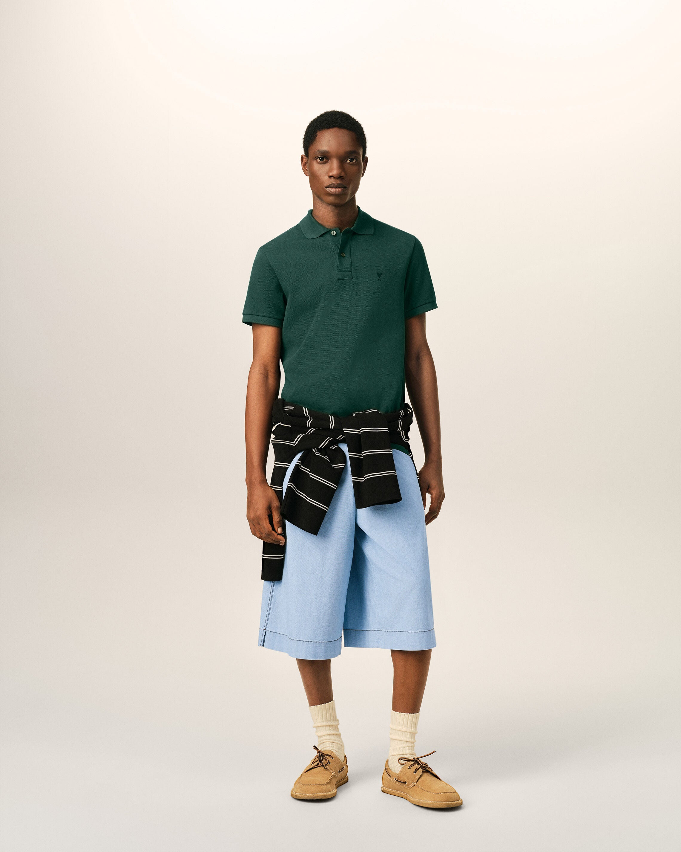 Green cotton polo with Ami de Coeur - 3