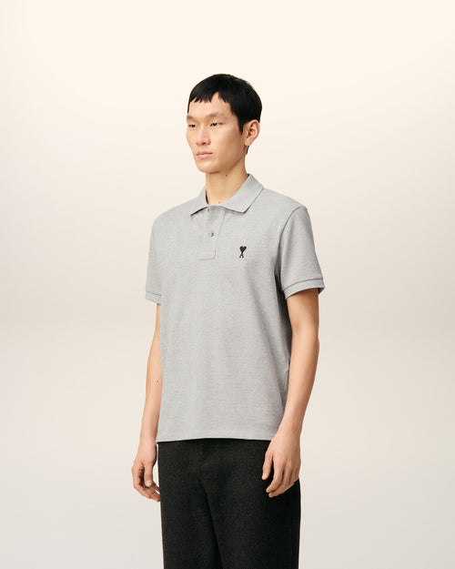 Polo Ami De Coeur Contraste Gris en Coton - Homme - 6 - AMI Paris - Ami Paris