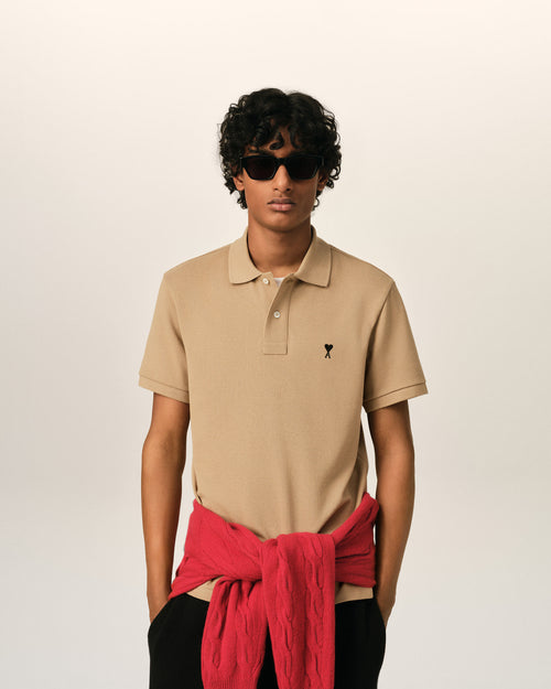 Polo beige en coton Ami de Coeur - Homme - 2 - AMI Paris - Ami Paris