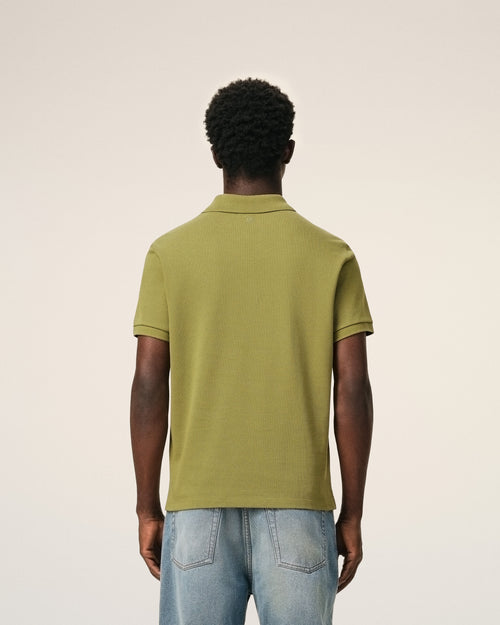 Green Cotton Short Sleeves Ami De Coeur Polo Shirt - 5 - Ami Paris