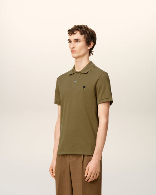 Green Cotton Contrasted Ami De Coeur Polo Shirt - 6 - Ami Paris